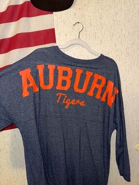 Auburn Tigers Navy Blue Long Sleeve Tee with Orange Logo